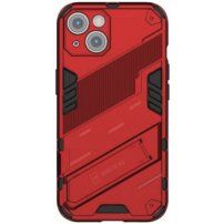 Tartós védőtok állvánnyal - iPhone 14 - piros