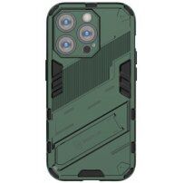 Tartós védőtok állvánnyal - iPhone 14 Pro Max - zöld