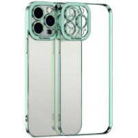 Transzparens tok galvanizált éllekkel - iPhone 14 Pro Max - mentazöld