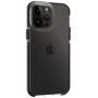 Transzparens tok színes kerettel puha műanyagból - iPhone 14 Pro - fekete