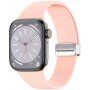 Szilikon szíj fém mágneses rögzítéssel - Apple Watch 42mm / 41mm / 40mm / 38mm - rózsaszín