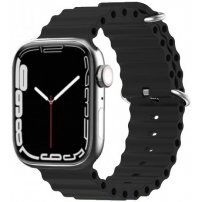 Szilikon óceán szíj - Apple Watch 42mm / 41mm / 40mm / 38mm - fekete