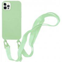 Szilikon tok állítható pánttal - iPhone 11 Pro Max - zöld