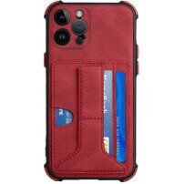 Borító kártyatárolóval és állvánnyal - iPhone 13 Pro Max - piros