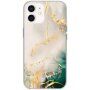 Fényes márványmintás tok - iPhone 11 - bézs-zöld