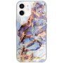 Fényes márványmintás tok - iPhone 11 - kék