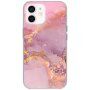 Fényes márványmintás tok - iPhone 11 - rózsaszín-lila