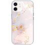 Fényes márványmintás tok - iPhone 11 - régi rózsaszín