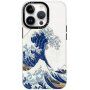 Csillogó, mintás transzperens tok - iPhone 13 Pro - hullámok