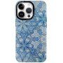 Fényes, mintás tok - iPhone 13 Pro - kék mandalák