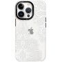 Csillogó, mintás transzperens tok - iPhone 13 Pro - csipke