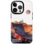 Csillogó, mintás transzperens tok - iPhone 13 Pro - hegyek