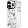 Csillogó, mintás transzperens tok - iPhone 13 Pro Max - hibiszkusz virágok