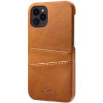 Bőr borító kártyatároló zsebbel - iPhone 11 Pro Max - barna