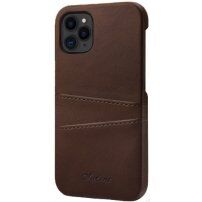 Bőr borító kártyatároló zsebbel - iPhone 11 Pro Max - barna