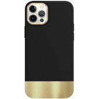 Védő tok fémezett alsó résszel - iPhone 12 Pro Max - fekete