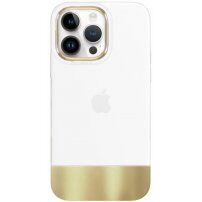Védő tok fémezett alsó résszel - iPhone 13 Pro Max - fehér
