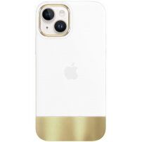Védő tok fémezett alsó résszel - iPhone 14 - fehér