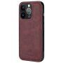 DG.MING 2in1 levehető flip cover tok - iPhone 13 Pro - borvörös