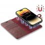DG.MING 2in1 levehető flip cover tok - iPhone 13 Pro - barna