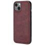 DG.MING 2in1 levehető flip cover tok - iPhone 14 - borvörös