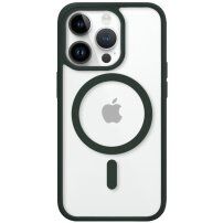 Transzparens védőtok MagSafe-vel - iPhone 14 Pro Max - zöld