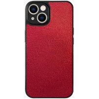 Csillogó PU műbőr tok - iPhone 14 - piros