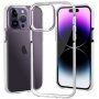 Transzparens tok színes kerettel puha műanyagból - iPhone 14 Pro - fehér
