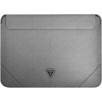 Guess Saffiano Triangle Metal Logo tok - iPad Pro 12,9" / MacBook 14"-ig - ezüst