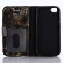 Flip cover tok iPhone 5 / 5S / SE (2016) - fekete márvány