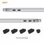 ENKAY 3az1-ben fényes tok ultra vékony EU billentyűzet védővel és port dugókkal - MacBook Pro 15" Touch Bar -al (A1707 / A1990) - fekete