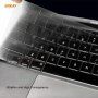 ENKAY 3az1-ben fényes tok ultra vékony EU billentyűzet védővel és port dugókkal - MacBook Pro 15" Touch Bar -al (A1707 / A1990) - fekete