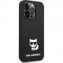 Karl Lagerfeld Choupette szilikon tok - iPhone 14 Pro - fekete