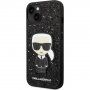 Karl Lagerfeld Glitter Flakes Ikonik csillogó tok - iPhone 14 - fekete