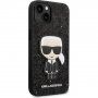 Karl Lagerfeld Glitter Flakes Ikonik csillogó tok - iPhone 14 - fekete