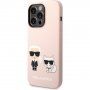Karl Lagerfeld Karl and Choupette szilikon tok MagSafe -vel - iPhone 14 Pro Max - rózsaszín