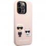 Karl Lagerfeld Karl and Choupette szilikon tok MagSafe -vel - iPhone 14 Pro Max - rózsaszín