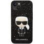 Karl Lagerfeld Glitter Flakes Ikonik csillogó tok - iPhone 14 - fekete