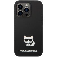 Karl Lagerfeld Choupette szilikon tok - iPhone 14 Pro - fekete
