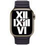 Eredeti Apple bőr szíj - Apple Watch 42mm / 41mm / 40mm / 38mm - S/M - sötét lila