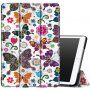 Flip cover tok állvánnyal - iPad 10,2" (2019-2021) - virágos és lepkék