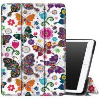 Flip cover tok állvánnyal - iPad 10,2" (2019-2021) - virágos és lepkék