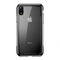 BASEUS Armor transzparens tok kerettel iPhone XR - fekete