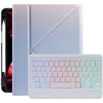 Tok színes háttérvilágítású billentyűzettel és hellyel Apple Pencil - iPad 9,7" (2017/2018) / Air 1 / 2 / Pro 9,7" - lila