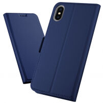 Flip cover tok állvánnyal iPhone XS Max - sötétkék