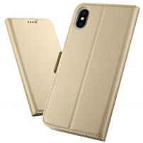 Flip cover tok állvánnyal iPhone XS Max - arany