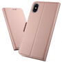 Flip cover tok állvánnyal iPhone XS Max - rózsaszín-arany