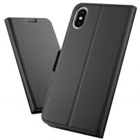 Flip cover tok állvánnyal iPhone XS Max - fekete