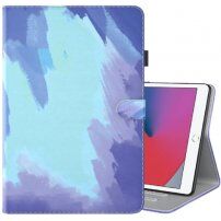 Tok kártyatároló hellyel - akvarell mintás - iPad 9,7" (2017/2018) / Air 1 / 2 / Pro 9,7" - kék