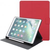 Borító PU bőrből állvánnyal és hellyel Apple Pencil - iPad 9,7" (2017/2018) / Air 1 / 2 / Pro 9,7" - piros
